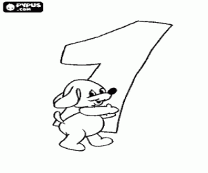 Omalovánka Číslo 1 se psem