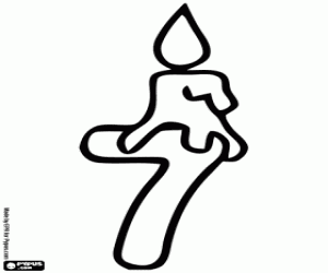 Omalovánka Číslo sedm a zapálil svíčku