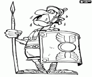 Omalovánka Římský voják bojí Galů