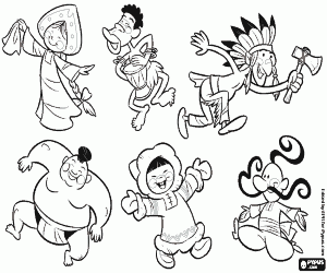 Omalovánka Šest lidí na světě