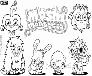 Omalovánka Šest Moshi Monsters