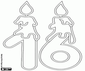 Omalovánka Šestnácti a svíčky v tenká čára