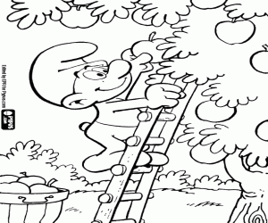 Omalovánka Šmoula a jablka