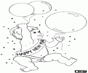 Omalovánka Šťastné dítě, nový rok