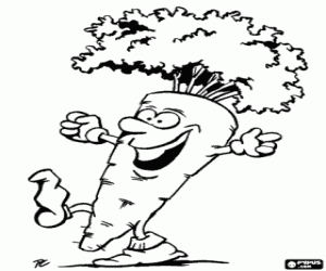 Omalovánka Šťastný mrkev