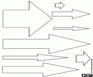 Omalovánka šipky různých velikostí