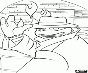 Omalovánka Želva ninja s trenčkot